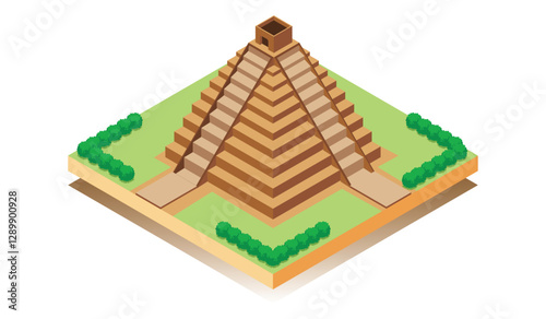 vector illustration isometric of famous historical buildings, suitable for digital asset related