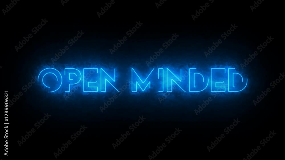 Open Minded text animation with neon effeck, 4k video Open Minded text animation with neon effeck, 4k video