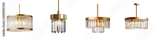 Luxurious and ornate chandelier lighting fixtures adorning a stylish and contemporary interior design setting exuding a sense of grandeur and elegance