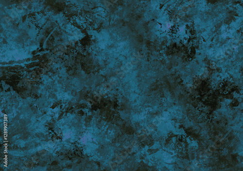 Dark Blue and Black Grunge Texture Background（青と黒の暗いザラザラした模様のある背景）