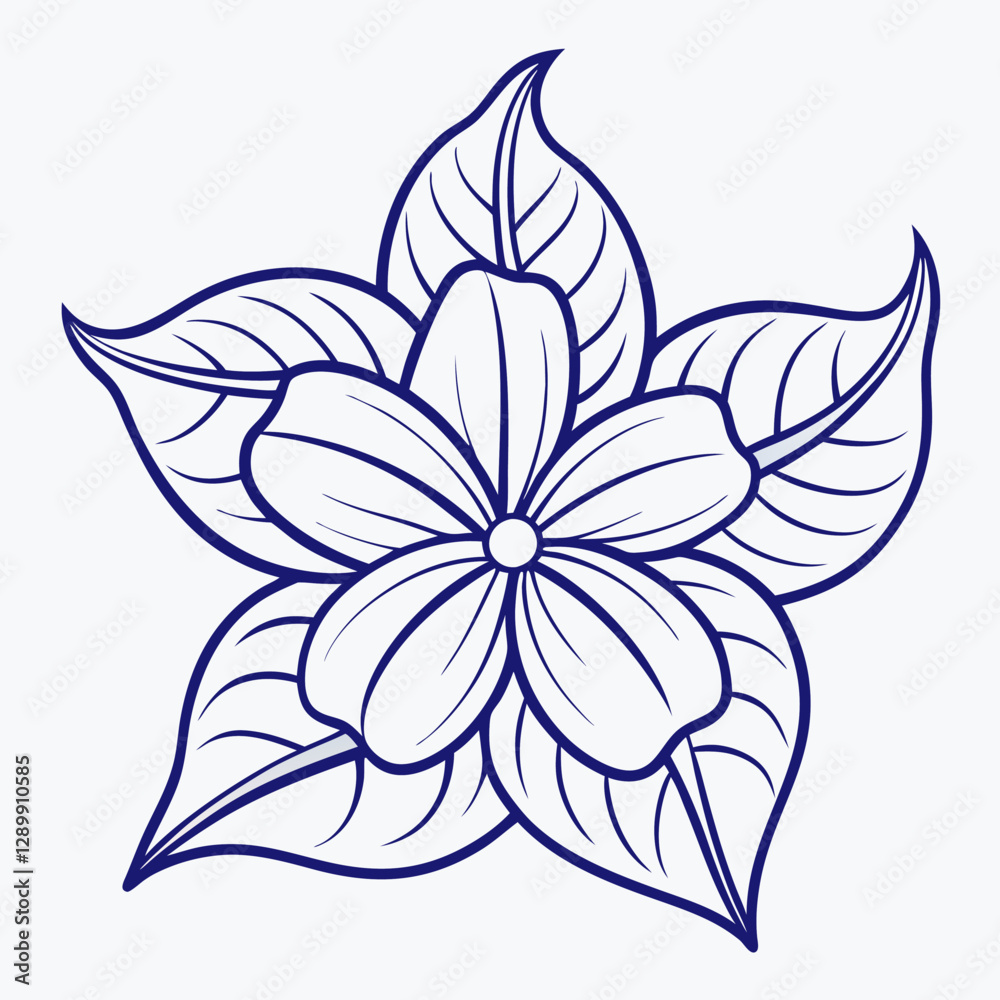 Obraz premium black and white periwinkle flower vector