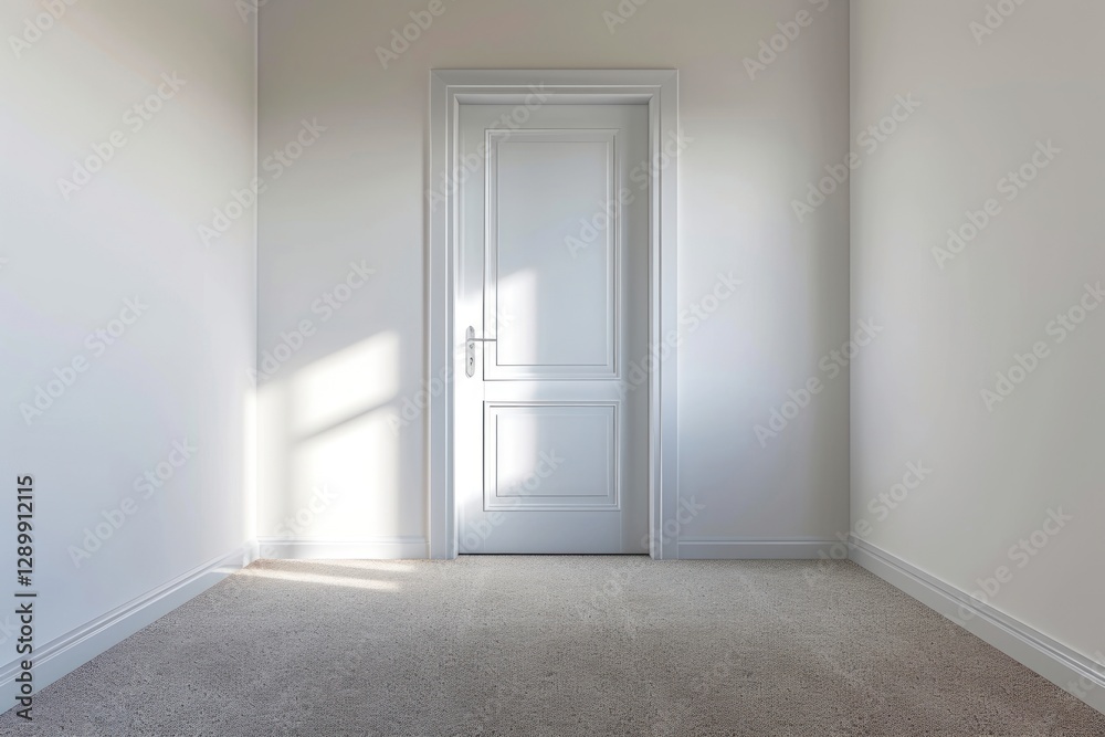 Fototapeta premium Door carpet flooring white wall.