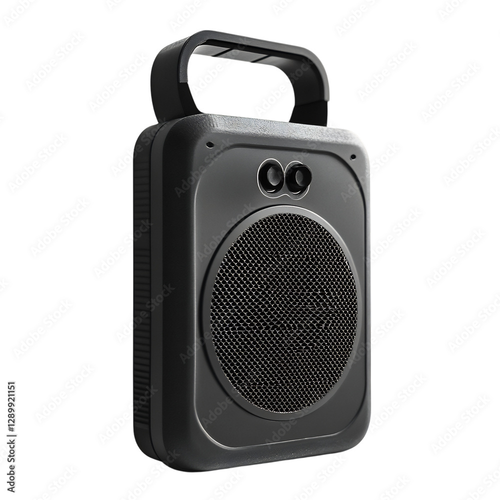 High Tech Portable Speaker with Bass Enhancement Isolated on Transparent Background High Tech Portable Speaker with Bass Enhancement Isolated on Transparent Background