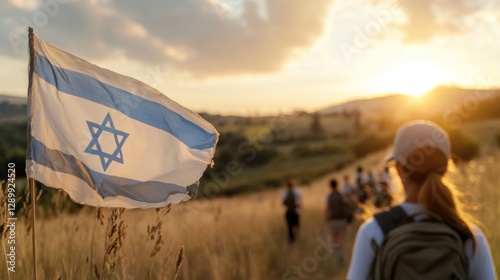 Yom HaAliyah Celebration: honoring Jewish heritage, commemorating the historic entry into Israel, embracing culture unity, and faith, meaningful observance filled with joy, traditions national pride. photo