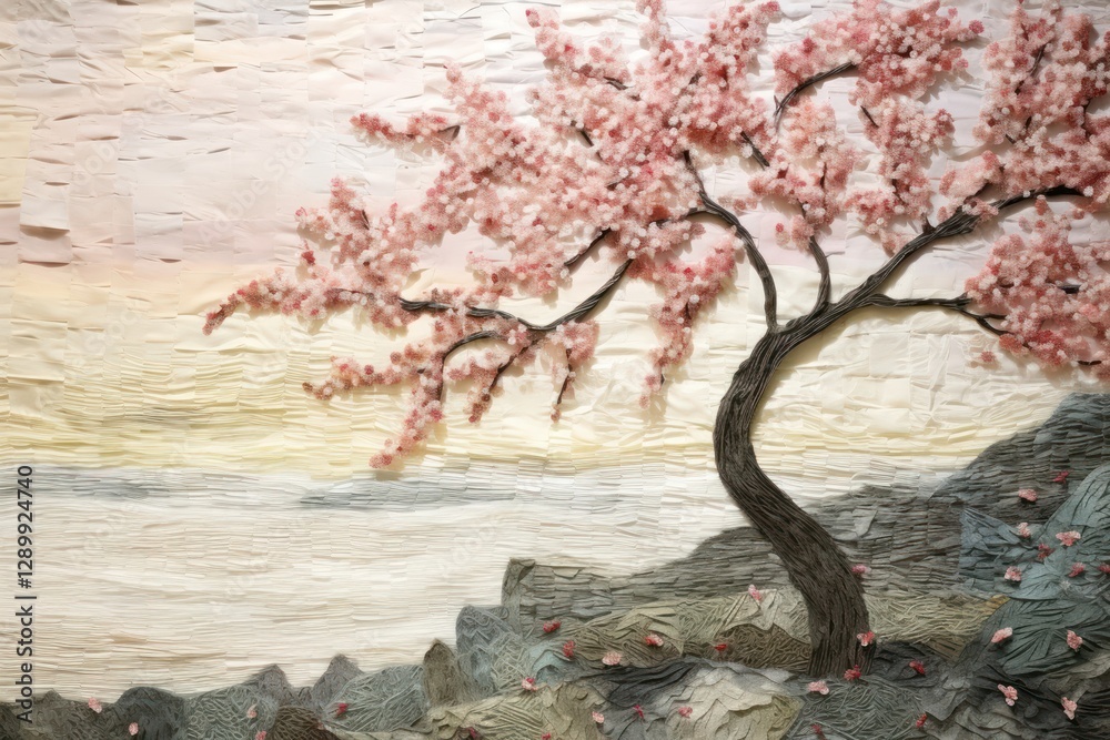 Fototapeta premium Spring flowers painting blossom plant.