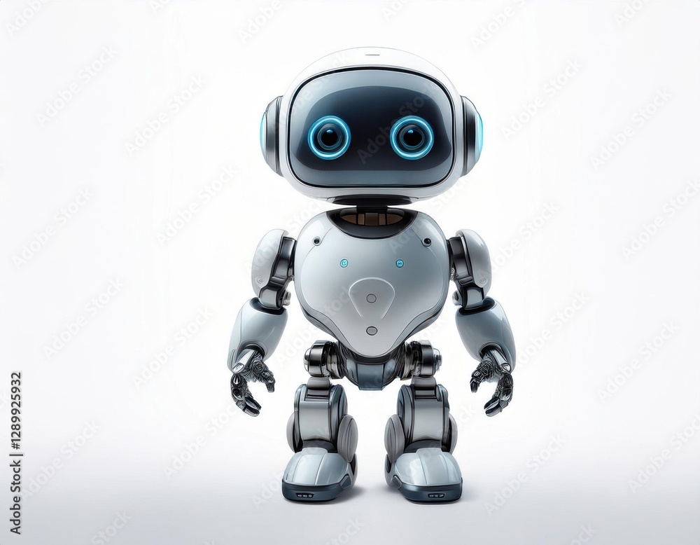 Cute Mini ai robot isolated on transparent background Cute Mini ai robot isolated on transparent background