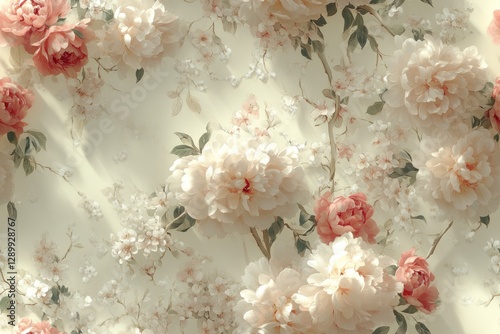 A pastel floral dream. Delicate, elegant, and serene.- Seamless Pattern - Seamless Pattern