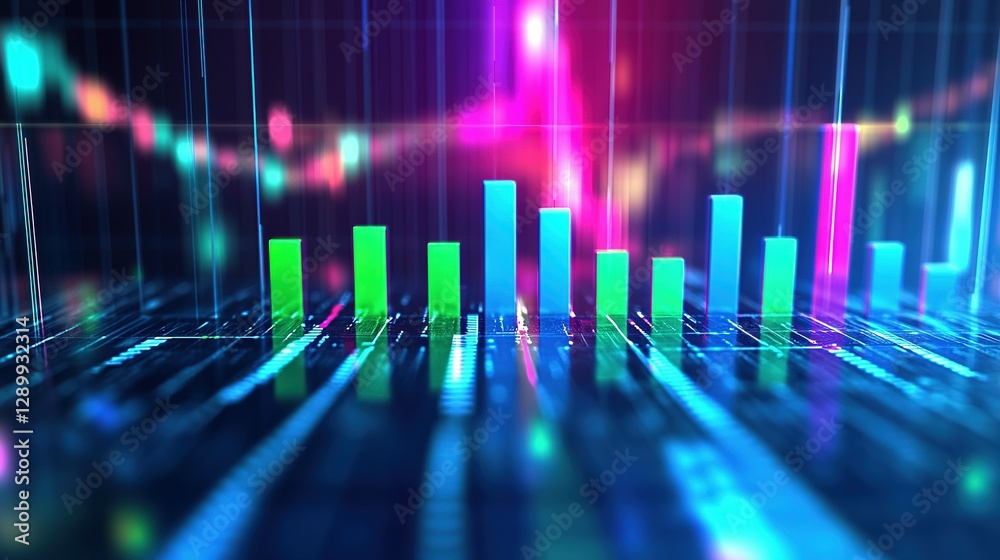 A digital depiction of financial trading and stock market data A digital depiction of financial trading and stock market data