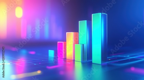 Colorful bar graph reflecting information about data and statistics