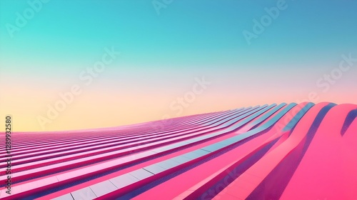 Wallpaper Mural A vibrant image showing a solar farm with rows Torontodigital.ca