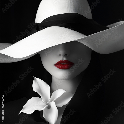 red lip woman