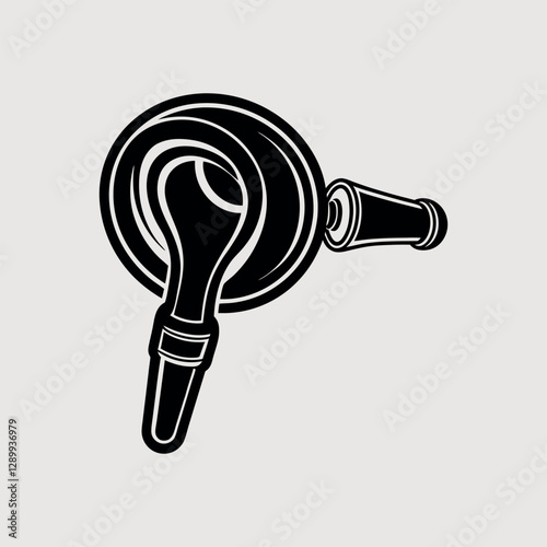 Ear Inspection Tool Vector on White Background | Medical Otoscope Illustration