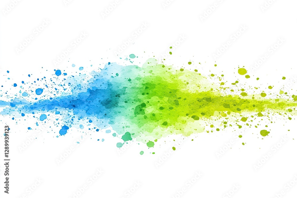 Obraz premium Abstract blue-green watercolor splash banner