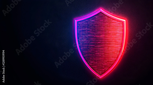 Wallpaper Mural Digital security shield cyber realm graphic design neon environment abstract concept Torontodigital.ca
