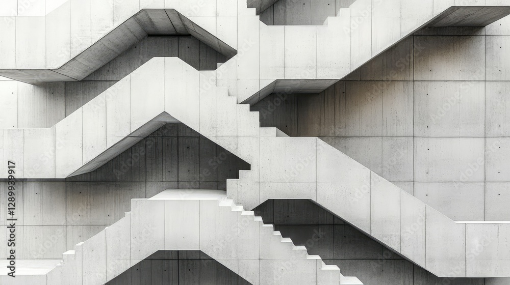 Obraz premium Abstract Concrete Staircase Architectural Design