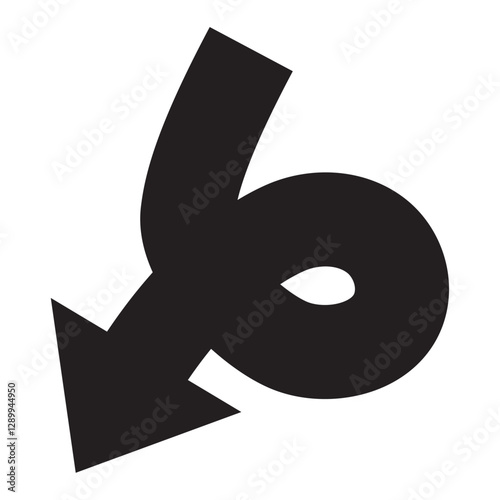 Arrow Bent Twisted Loop Bold Navigation