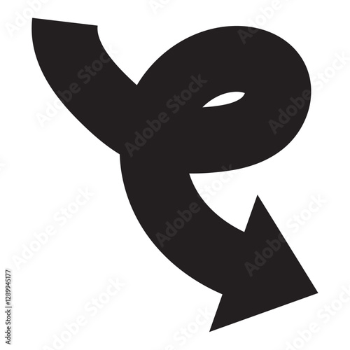 Arrow Bent Spiral Bold Thick Direction