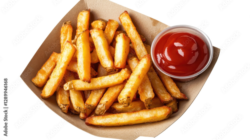 french fries with ketchup isolated on white background french fries with ketchup isolated on white background