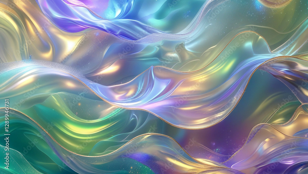 Luxury Abstract Transparent Fluid Art with Elegant Wavy Textures in Iridescent color Luxury Abstract Transparent Fluid Art with Elegant Wavy Textures in Iridescent color