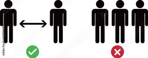 Social distance sign. Keep your distancing from other people in public. Coronavirus pandemic preventive measures.