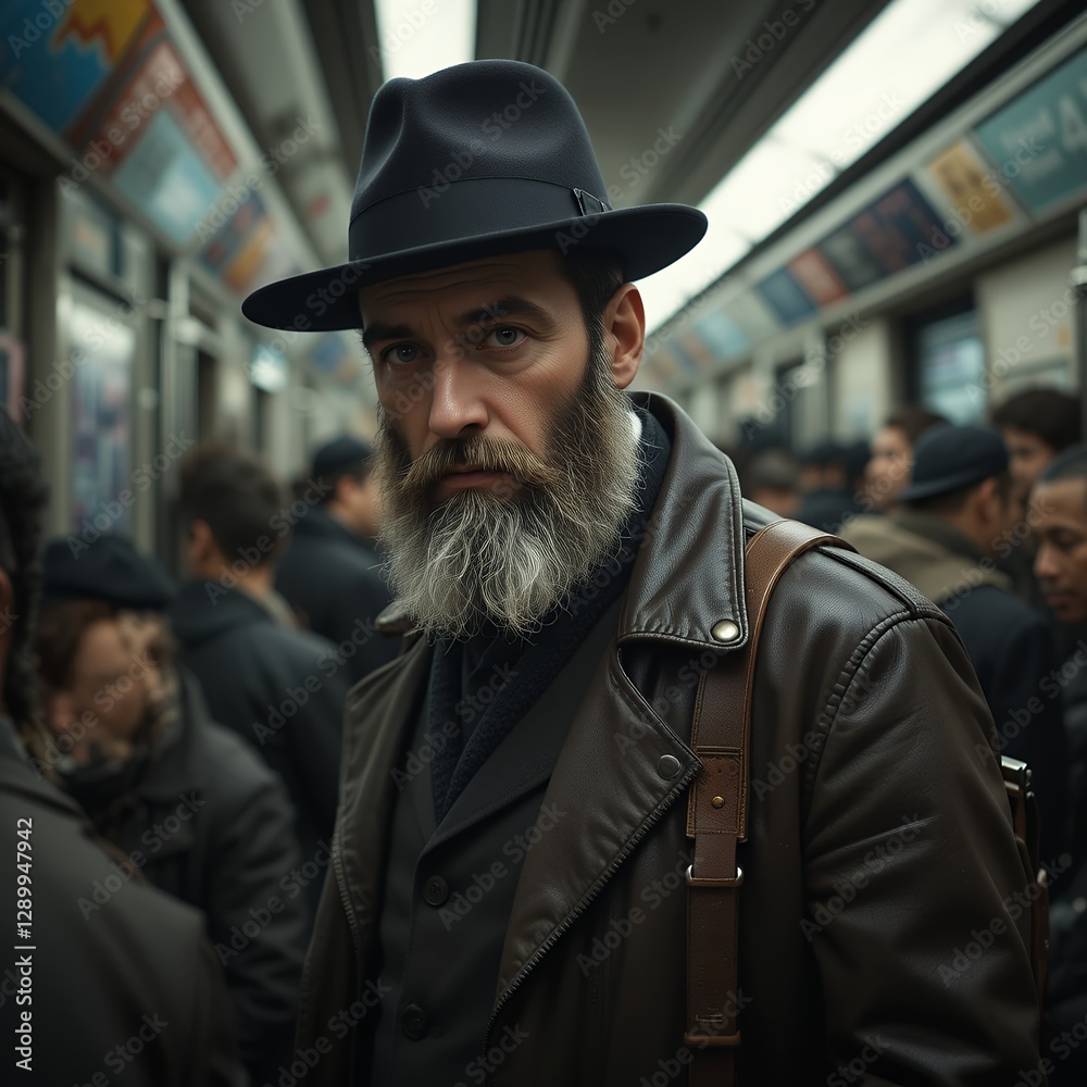 Thoughtful Man in a Fedora, Commuter Style Thoughtful Man in a Fedora, Commuter Style