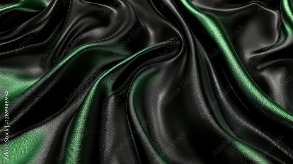 Obraz premium A canvas of satin, its silken sheen softened by the emerald hues of silk, creating a luxurious and ethereal ambiance. 
