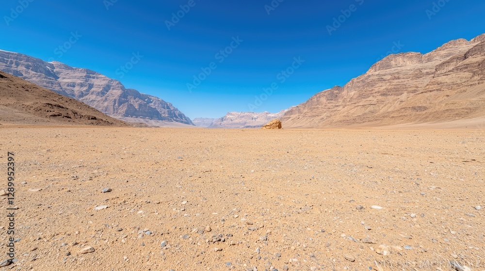 Desert landscape, mountains, clear sky, vastness, travel photography Desert landscape, mountains, clear sky, vastness, travel photography