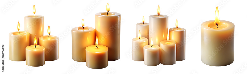 candles with flames Transparent, background. candles with flames Transparent, background.