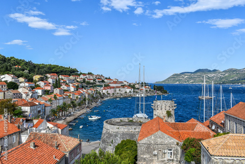 view of the city of korcula croatia