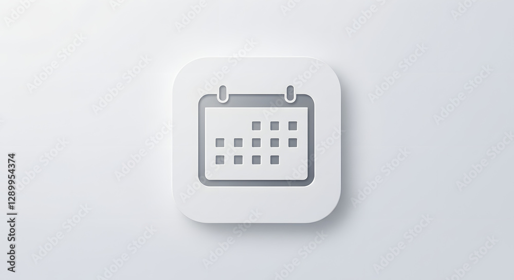 White Calendar Icon on Plain Background Appointment Reminder Scheduling White Calendar Icon on Plain Background Appointment Reminder Scheduling