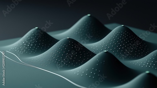 A vibrant canvas of emerald green, punctuated by the scattered dots of green circles and the smooth, unbroken flow of a green line, creating a sense of tranquility and harmony. 