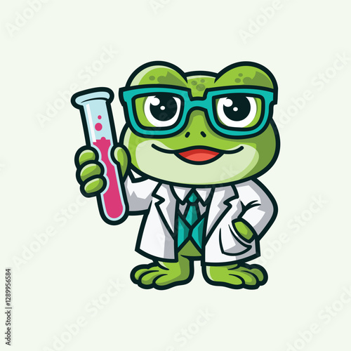 Professor Frog Smart Scientist Mascot