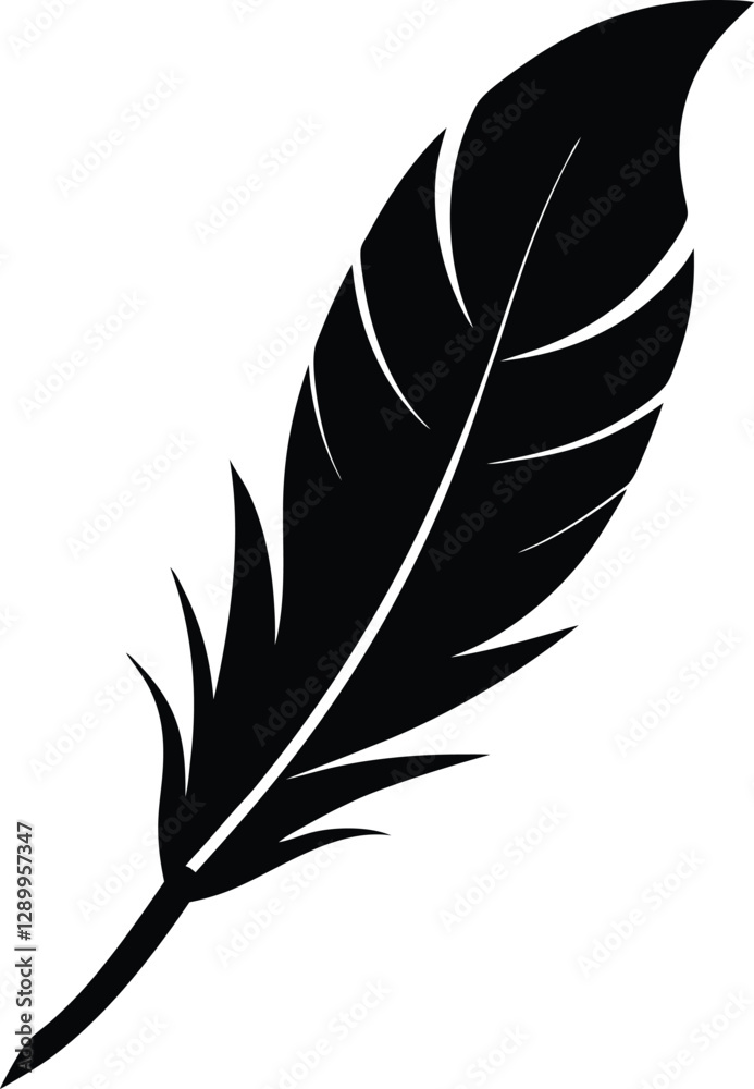 Fototapeta premium Feather Silhouette Vector Illustration Design
