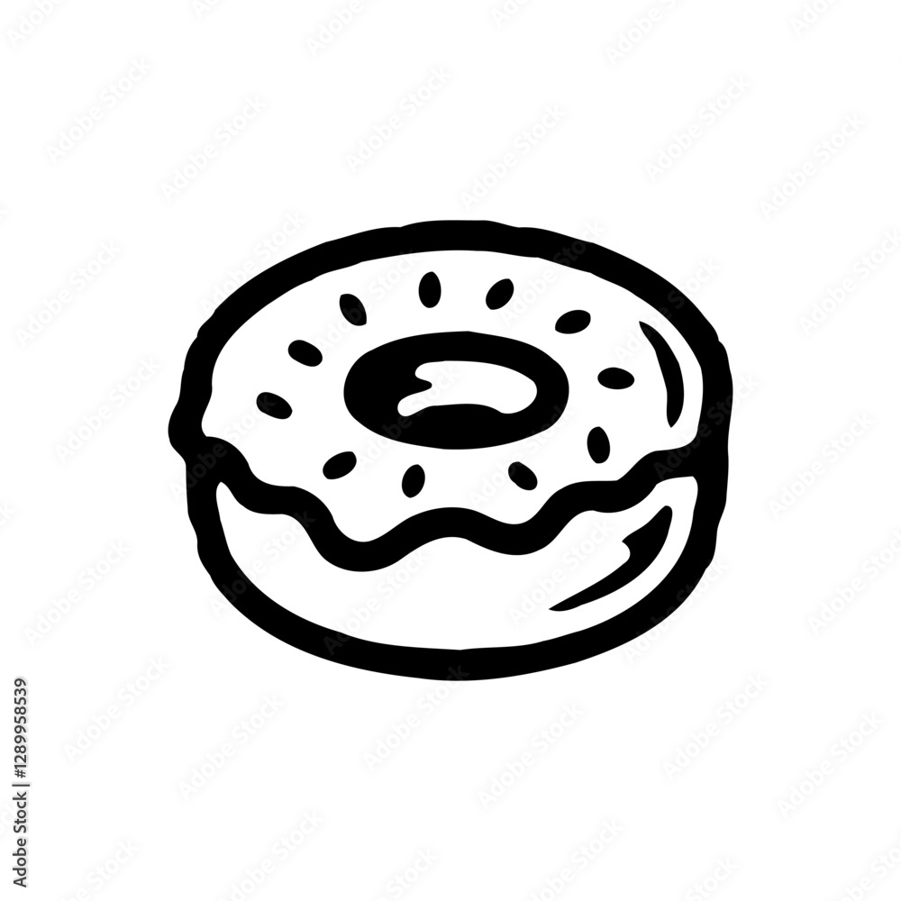 Delicious Donut Outline Illustration Graphic Delicious Donut Outline Illustration Graphic