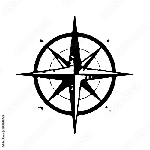 Distressed Compass Rose Illustration - Nautical Art