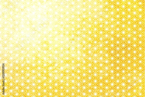 金箔のグラデーションの和柄（麻の葉）