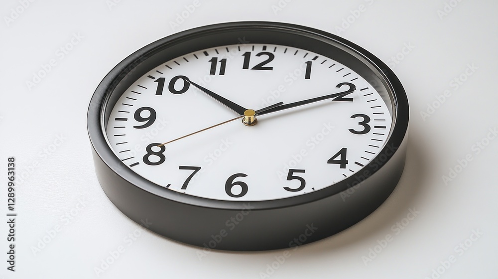 Black Wall Clock on White Surface Black Wall Clock on White Surface