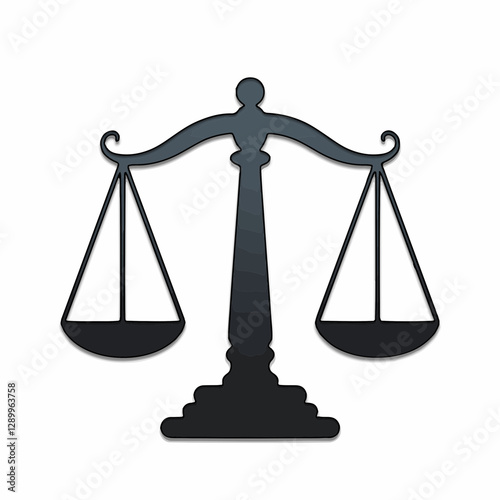 Justice scale silhouette for legal and court concepts