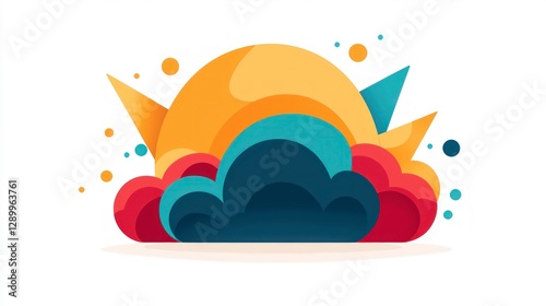 Retro Colorful Explosion  Abstract Design  Graphic Art  Illustration