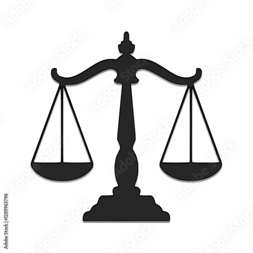 Scales of justice symbol in black silhouette style