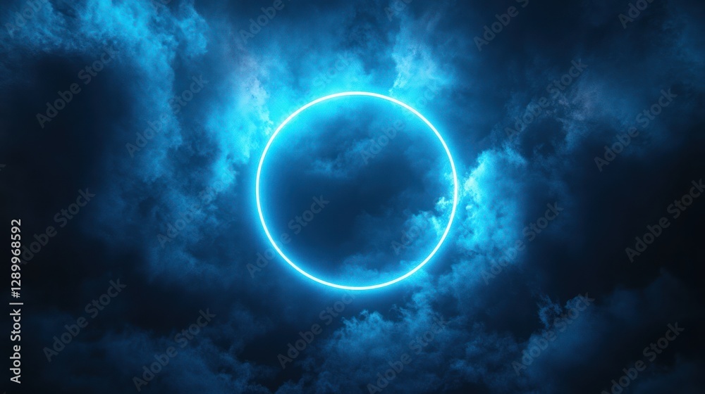 Glowing Circle Sky Background Design Glowing Circle Sky Background Design