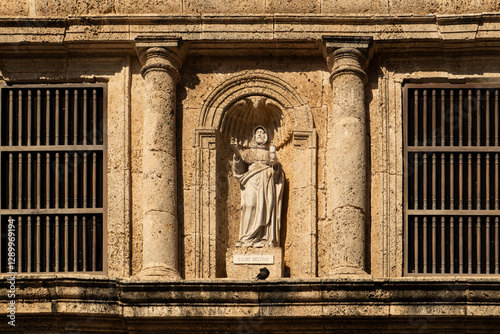 Quadro em tela La Escultura de San Pedro Claver en la Ciudad Amurallada
