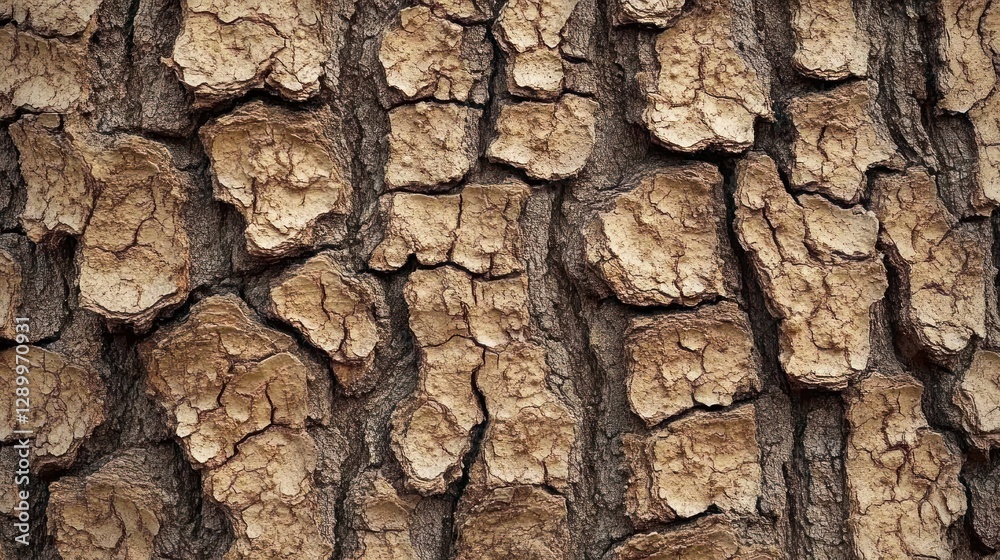 Close-up of textured tree bark with deep cracks and crevices. Close-up of textured tree bark with deep cracks and crevices.