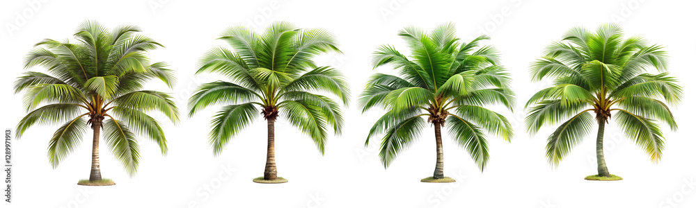 Obraz premium Tropical palm tree transparent, background.