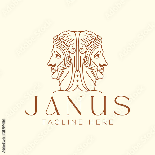 janus outline illustration logo