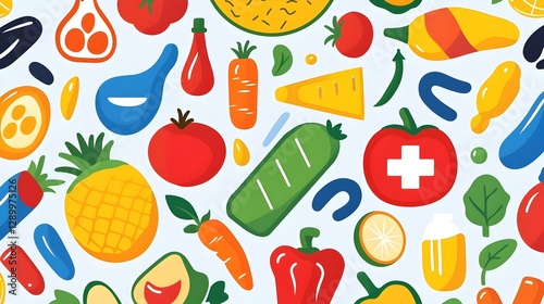 Food Safety Symbols, A visual guide showcasing essential hygiene and health-related symbols for food safety awareness and practices.