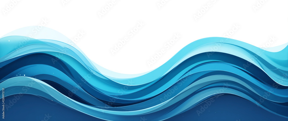 Layered waves flowing together, gradient blue and teal, harmony and teamwork symbolism, white background, smooth vector design Layered waves flowing together, gradient blue and teal, harmony and teamwork symbolism, white background, smooth vector design