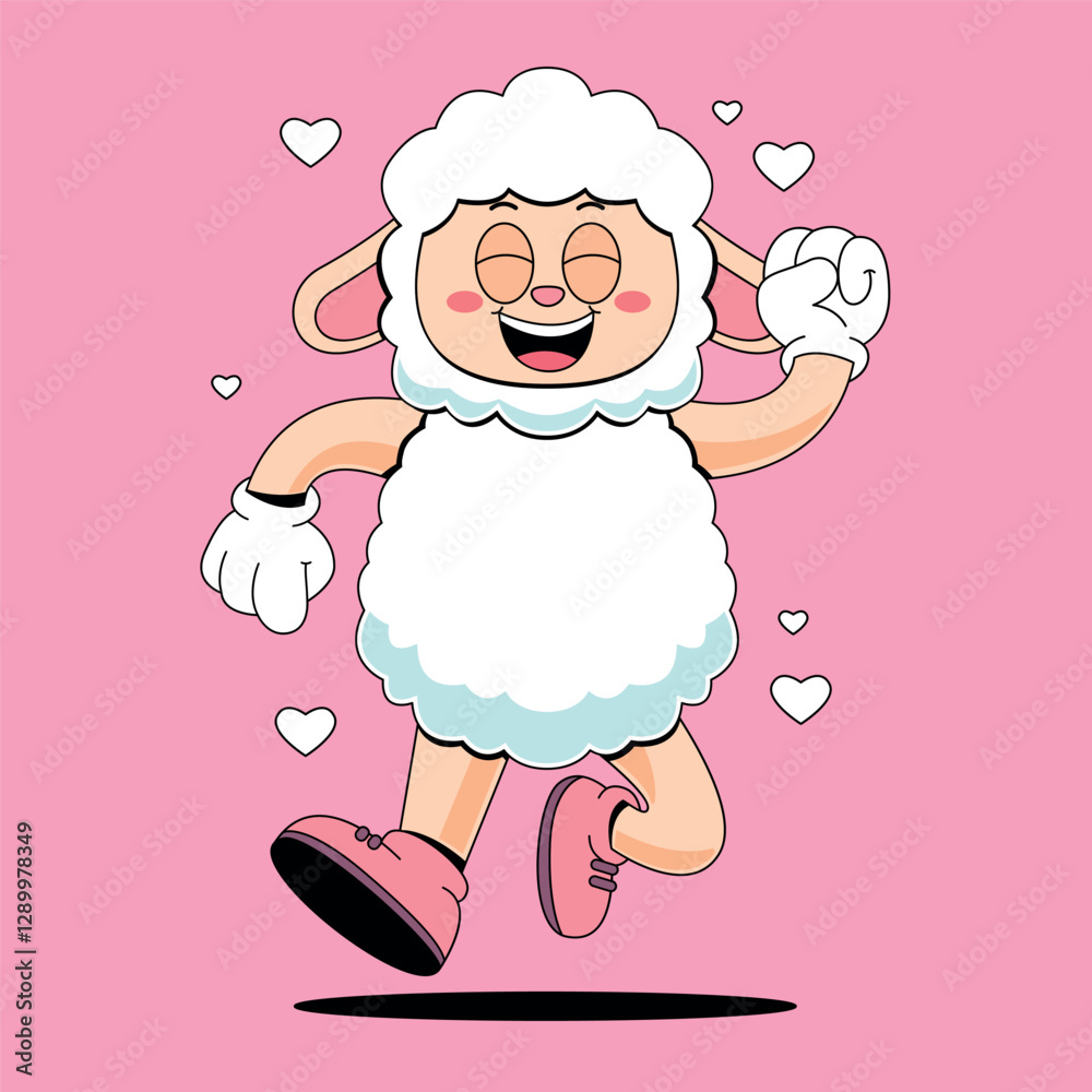 Happy Sheep Cartoon Mascot Happy Sheep Cartoon Mascot