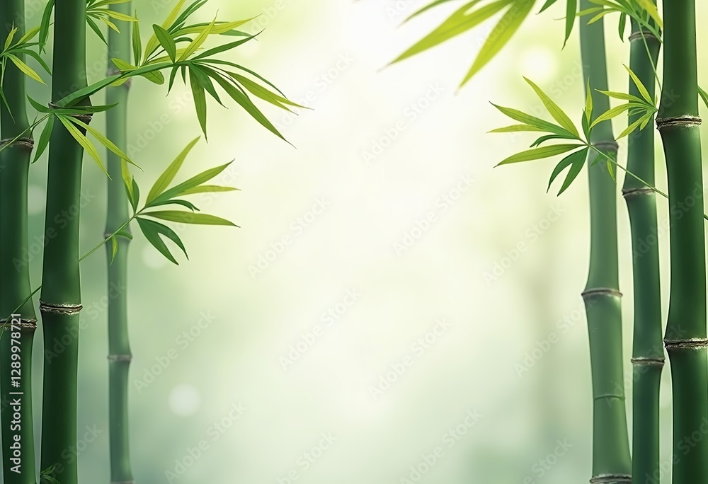 Fototapeta premium Bamboo Transparent Background: Mockup Material for Natural, Eco-Friendly Designs - High-Quality, Realistic Bamboo Elements on Clear for Mockups.