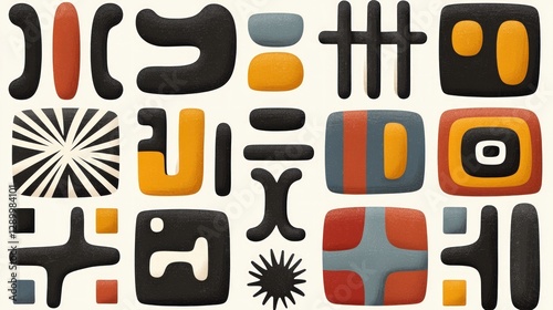 Wallpaper Mural Abstract Geometric Shapes Seamless Pattern  Mid Century Modern Design Background Torontodigital.ca